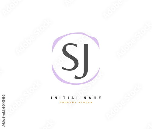 Free Download S J SJ Beauty vector initial logo, handwriting logo of initial signature, wedding, fashion, jewerly, boutique, floral and botanical with creative template for any company or business. - GFXLoad