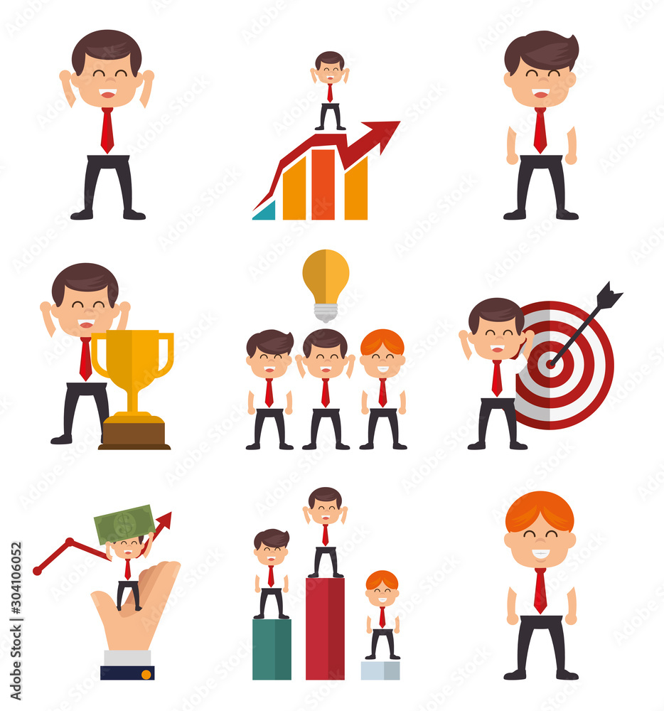 bundle of businessman with set icons vector illustration design bundle of businessman with set icons vector illustration design