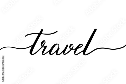 Travel handwritten text vector