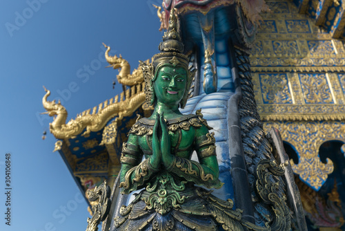 Wat Rong Suea Ten, the famous blue temple in Chiang Rai