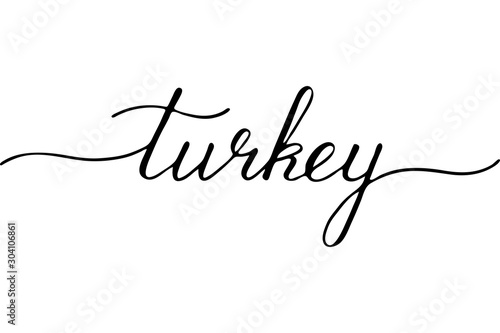 Turkey handwritten text vector