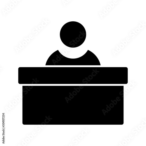  Reception Icon Isolated On Abstract Background