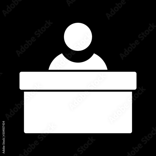  Reception Icon Isolated On Abstract Background