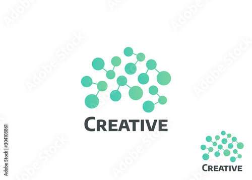 Brain logo and Creative logo. Abstract human brain logo