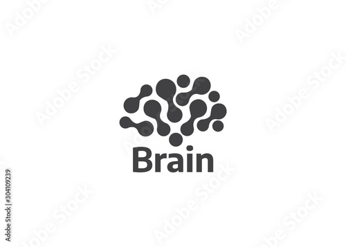 Collection of brain, creation and idea logo. Brain, Creative and learning icons