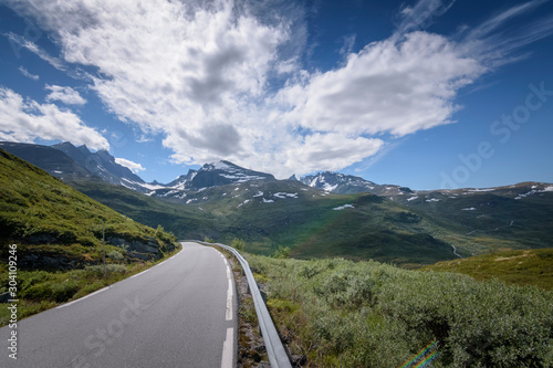 Norwegian Scenic Route Sognefjellet with clear skies Norway