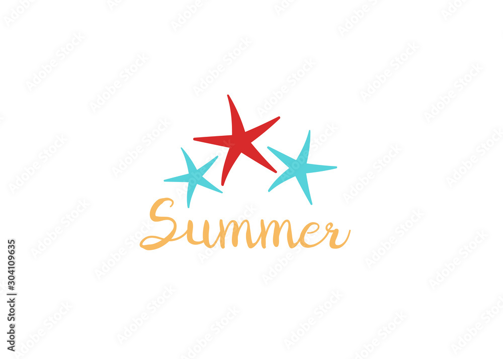 Fototapeta premium Summer icon. Beach logo vector. Summer party logo