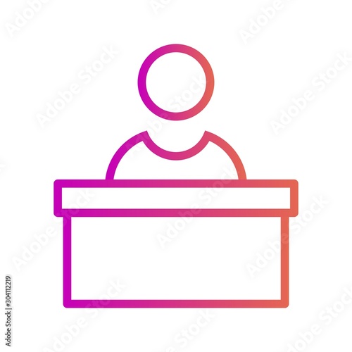  Reception Icon Isolated On Abstract Background