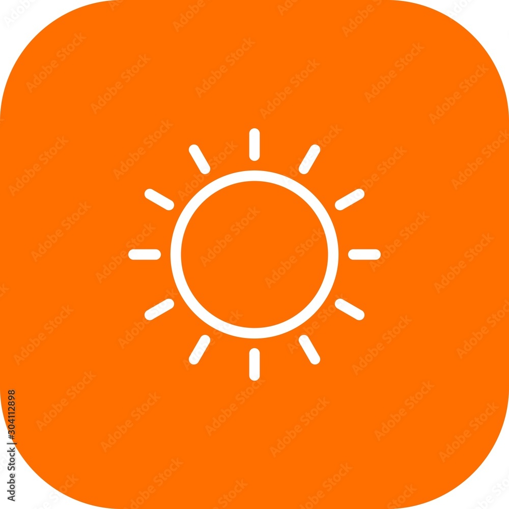 Round Corner Sun Icon With White Background Round Corner Sun Icon With White Background