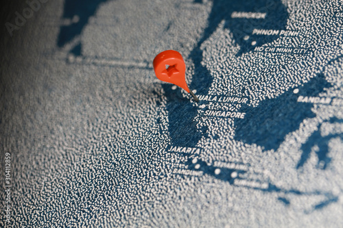 Photography travel handmade map in asia