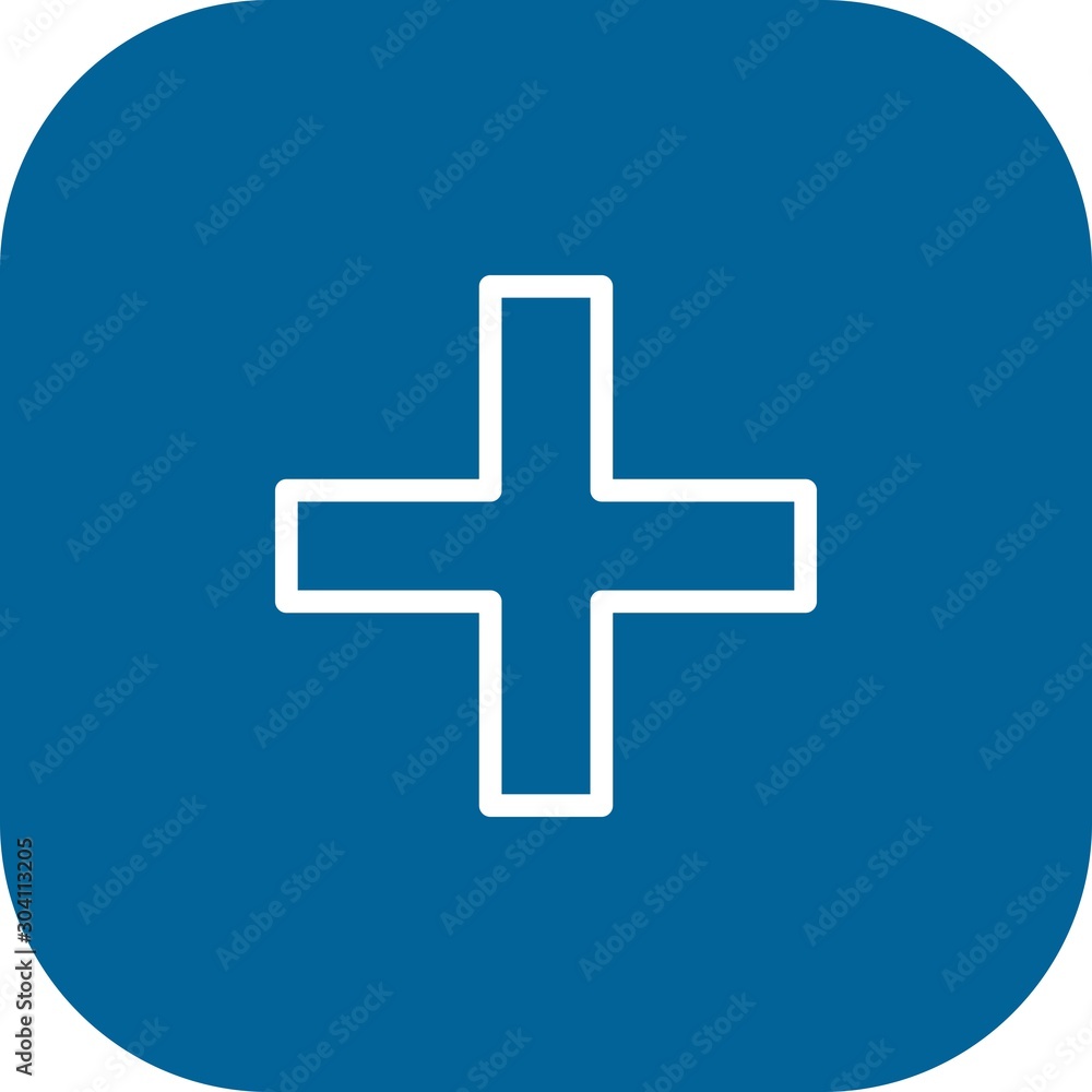 Obraz premium Round Corner Add Icon With White Background