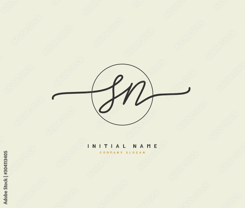 S N SN Beauty vector initial logo, handwriting logo of initial signature, wedding, fashion, jewerly, boutique, floral and botanical with creative template for any company or business. S N SN Beauty vector initial logo, handwriting logo of initial signature, wedding, fashion, jewerly, boutique, floral and botanical with creative template for any company or business.