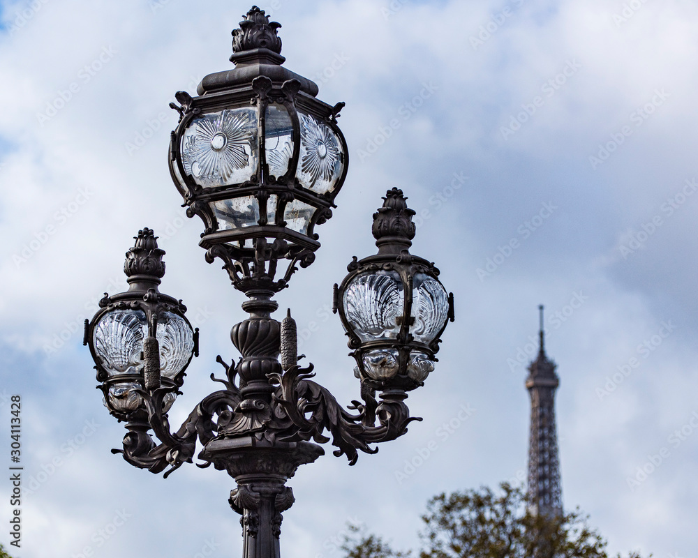 Paris lamps with Eiffel