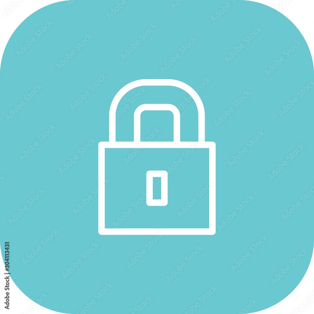 Round Corner Lock Icon With White Background Round Corner Lock Icon With White Background