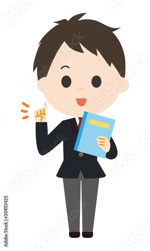 男子　学生　勉強