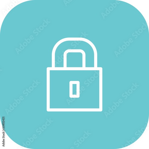  Round Corner Lock Icon With White Background