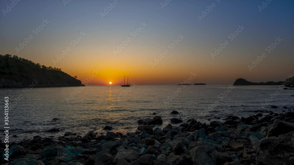 Time lapse of Beautiful Golden sunrise over the Mediterranean Sea. 4K Time lapse of Beautiful Golden sunrise over the Mediterranean Sea. 4K