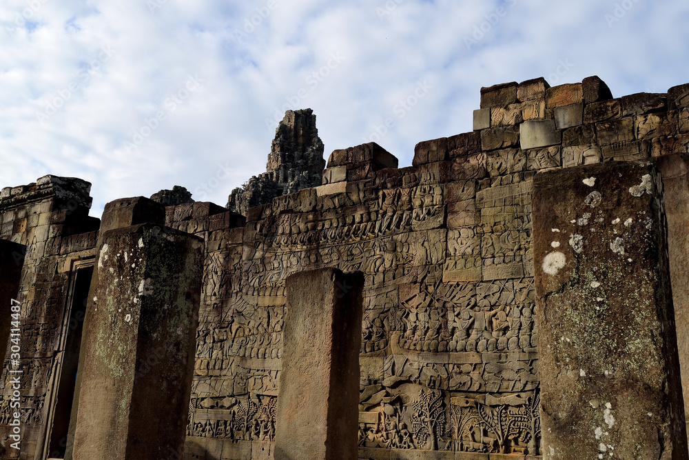 The faces of the Bayon, Angkor Thom, Cambodia. The faces of the Bayon, Angkor Thom, Cambodia.