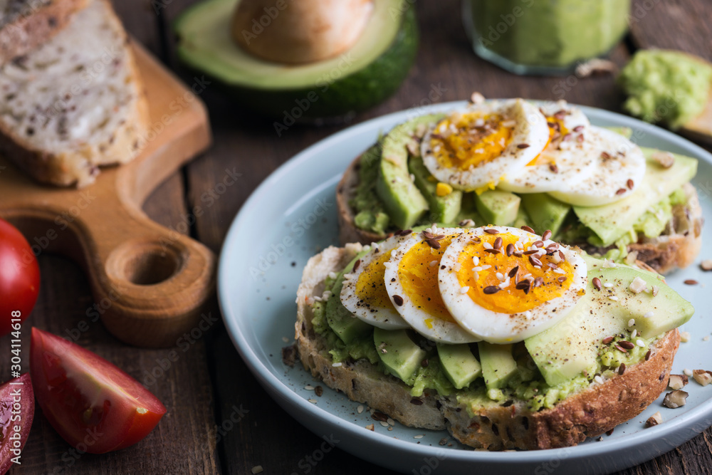 toast with avocado and egg toast with avocado and egg