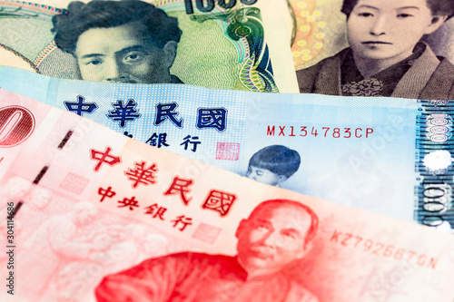 money exchange between Japan and Taiwan people by YEN and TWD