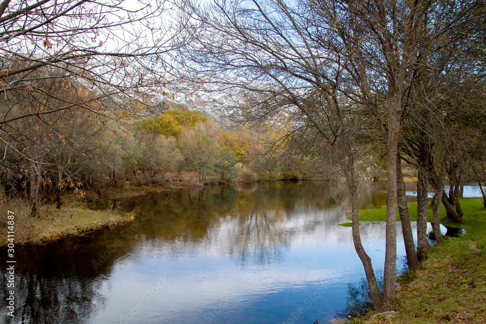 Autumnal landscape by the river