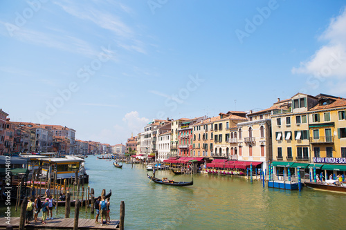 Beautiful sunny views of the canals of Venice  Italy