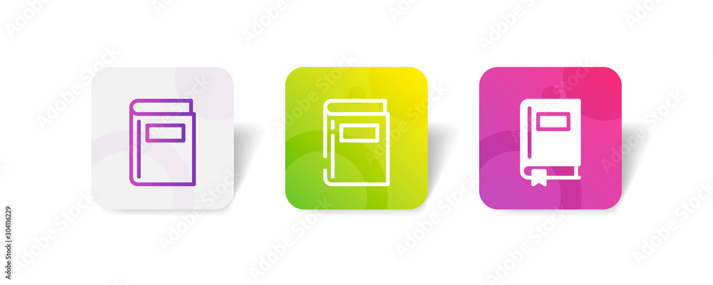 book outline and solid icon in smooth gradient background button book outline and solid icon in smooth gradient background button