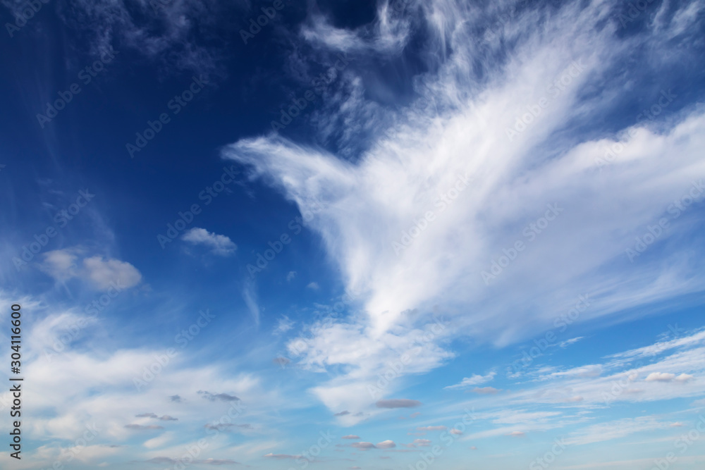 Blue sky and white clouds on a clear autumn day. Blue sky and white clouds on a clear autumn day.