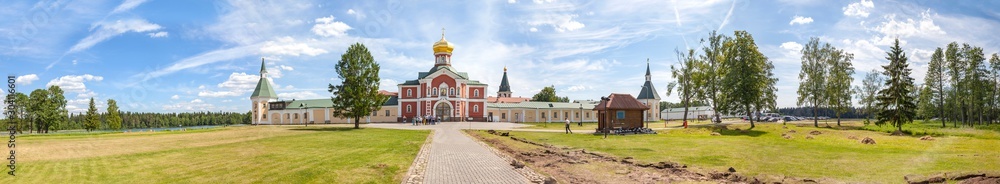 Valdai Iversky Bogoroditsky Holy Lake Monastery. Panorama