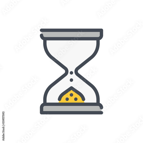 Sandwatch color line icon. Time hourglass vector outline colorful sign.