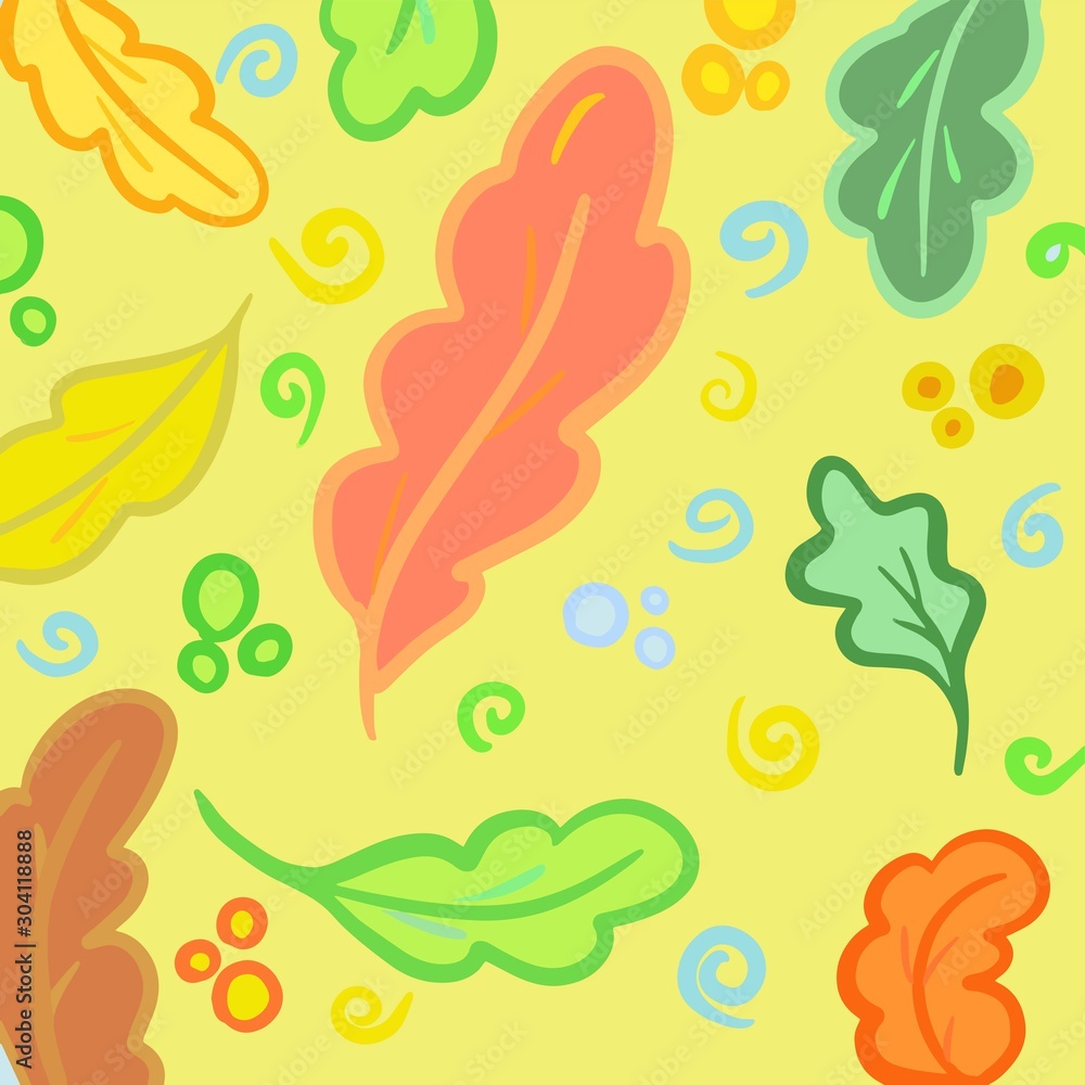 Obraz premium vector illustration pattern leaves 