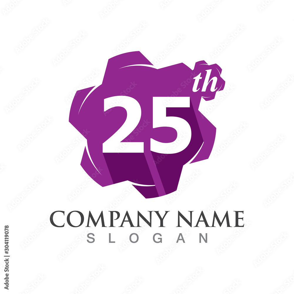 Number 25 of anniversary logo template design Number 25 of anniversary logo template design