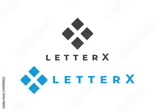letter X logo vector. Geometric x form logotype.