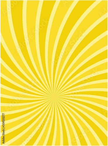 Sunlight wide horizontal background. Yellow color burst background. Vector illustration.
