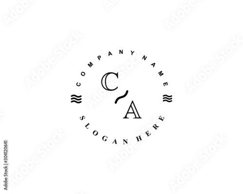  Initial CA vintage logo template