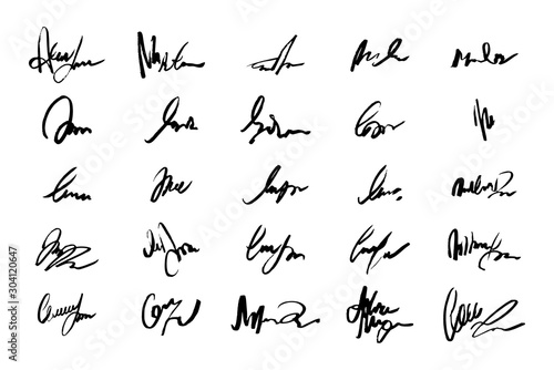 Unreadable handwriting font signature text on white background