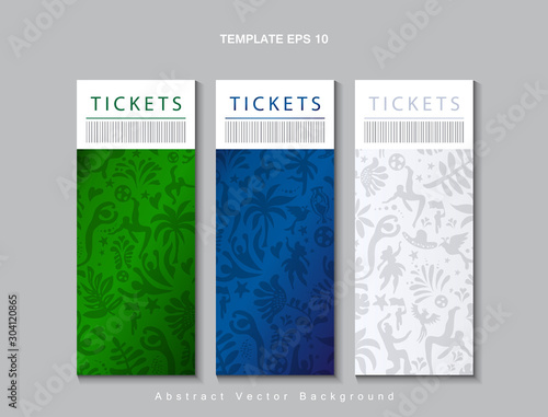 2024 Soccer International competition tickets football Championship Conmeball Copa America S  o Paulo Rio set template Brazil flag banner sport icons soccer ball carnival pattern Kids Camp world vector