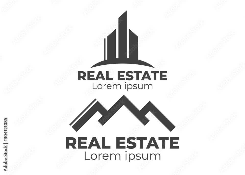 Real estate house linear logos, emblems set. Real Estate, Building and Construction Logo Vector Design Real estate house linear logos, emblems set. Real Estate, Building and Construction Logo Vector Design