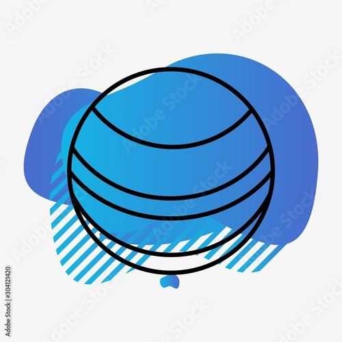 Neptune Icon Isolated On Abstract Background