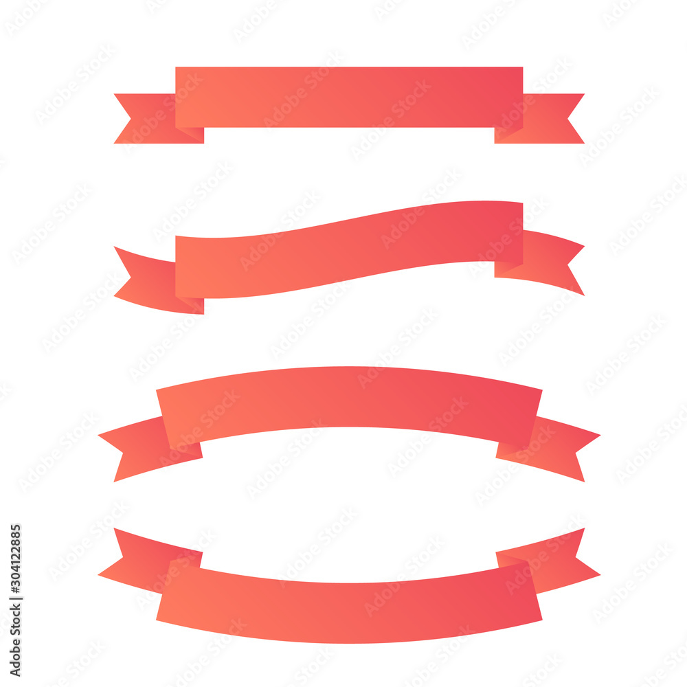 Ribbon banner design. Ribbons banners isolated. Ribbons set