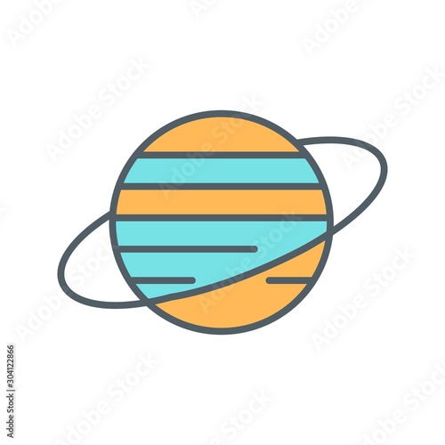 Uranus Icon Isolated On Abstract Background