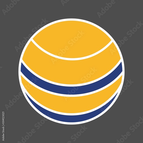 Neptune Icon Isolated On Abstract Background