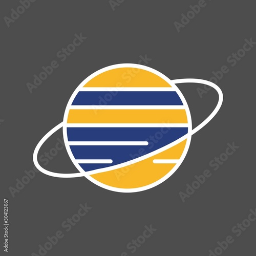 Uranus Icon Isolated On Abstract Background