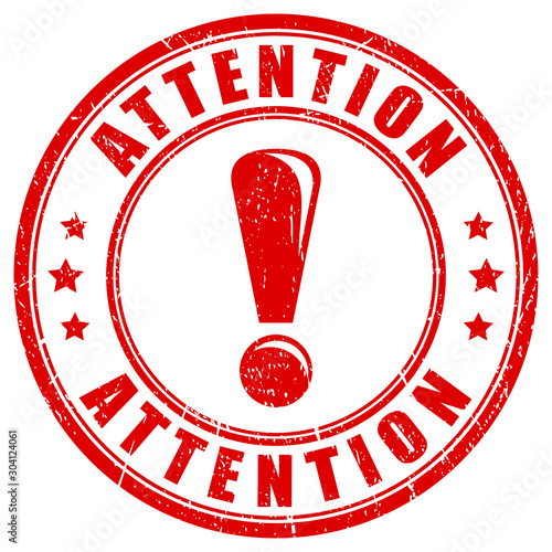 Attention grunge vector stamp