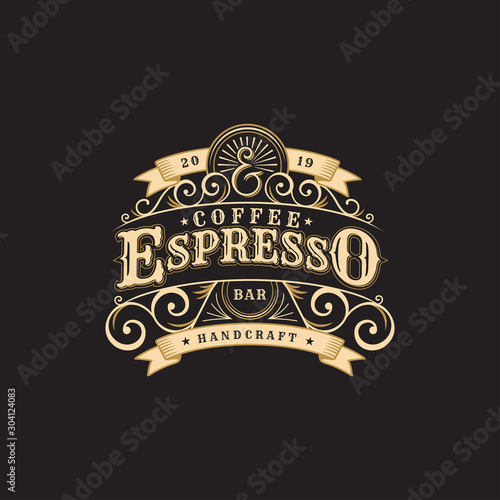 vintage badges coffee shop, emblems and logo