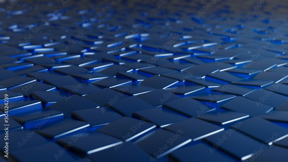 Abstract Surface with a Glossy Cube Shapes. Digital Background, High Technology Design. 3D Render. Abstract Surface with a Glossy Cube Shapes. Digital Background, High Technology Design. 3D Render.