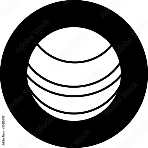 Neptune Icon Isolated On Abstract Background