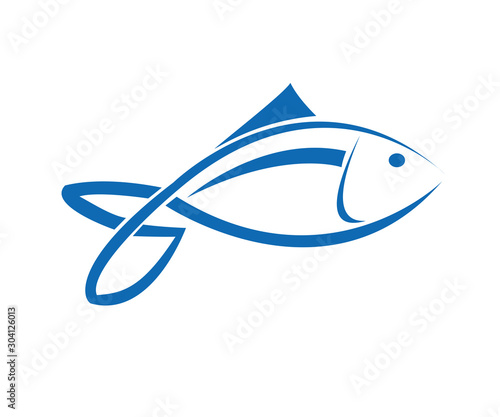 Fish logo simple design vector