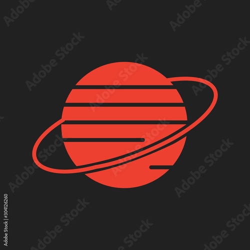 Uranus Icon Isolated On Abstract Background