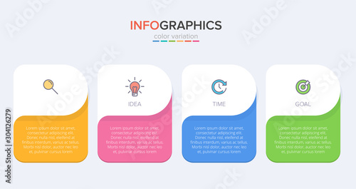 Infographic design with icons and 5 options or steps. Thin line vector. Infographics business concept. Can be used for info graphics, flow charts, presentations, web sites, banners, printed materials.